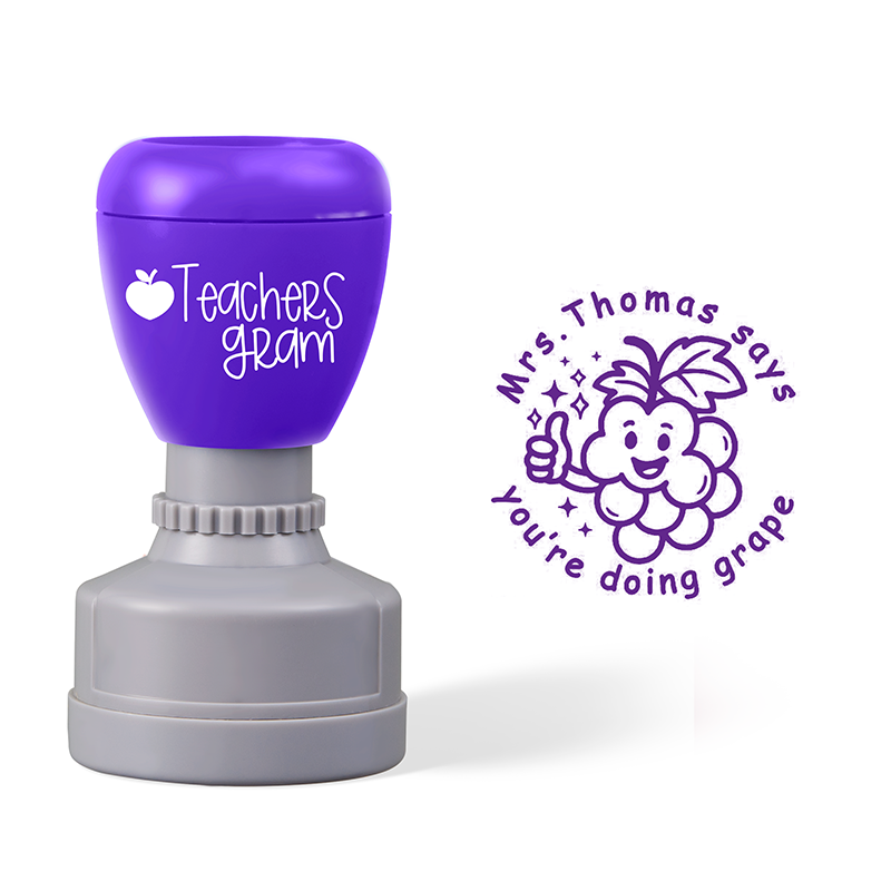 Personalized Name Mrs Thomas Says Youre Doing Grape Teacher Stamp